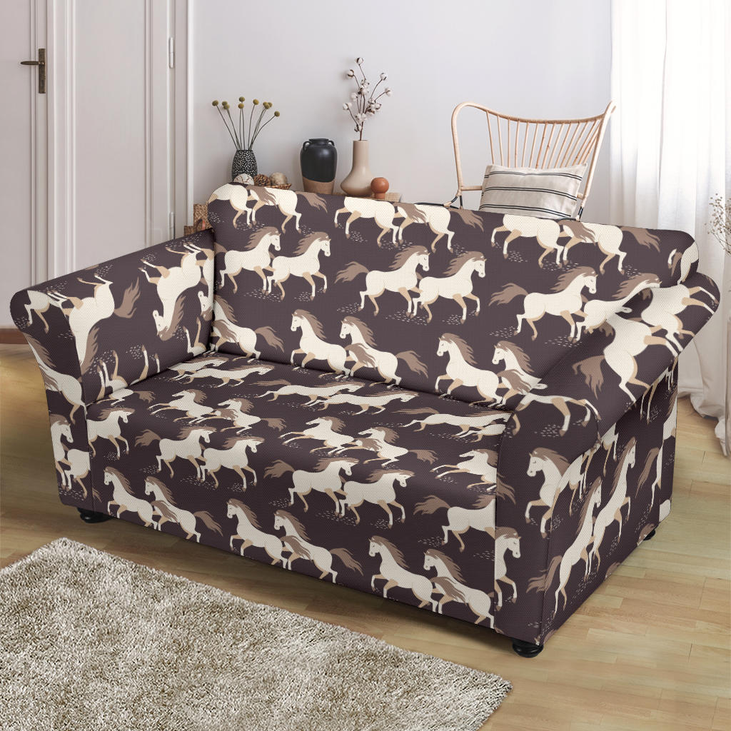 Horse Print Design LKS304 Loveseat Couch Slipcover