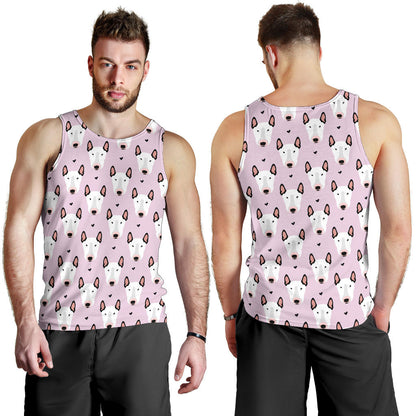 Bull Terrier Pink Print Pattern Men Tank Top