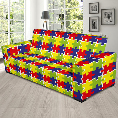 Autism Awareness Pattern Print Design 03 Sofa Slipcover