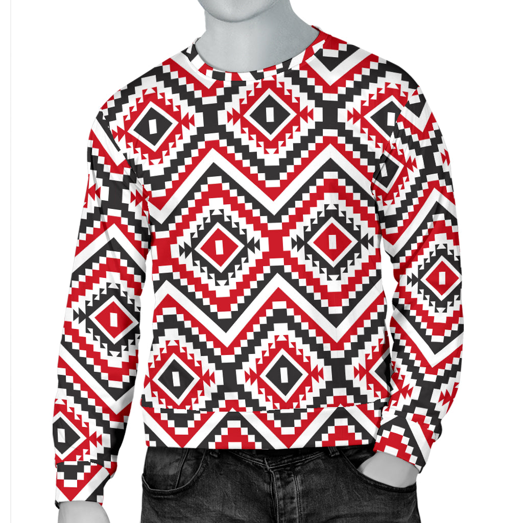 Native American Themed Tribal Print Men Long Sleeve Sweatshirt