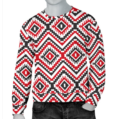 Native American Themed Tribal Print Men Long Sleeve Sweatshirt