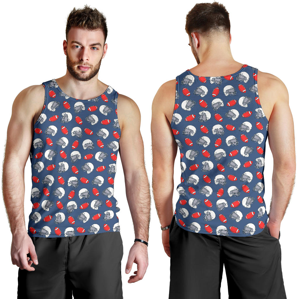 American Football Helmet Design Pattern Men Tank Top