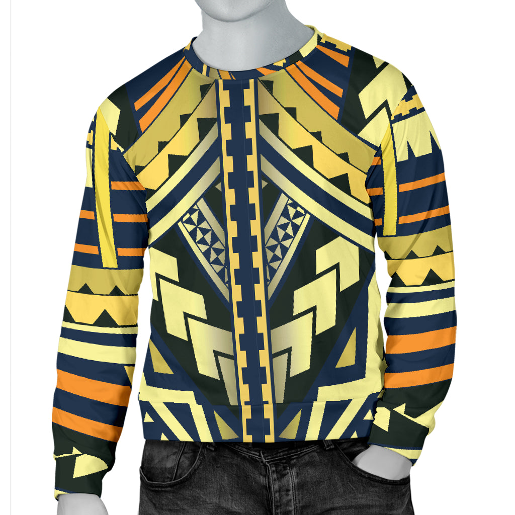 Polynesian Tattoo Print Men Long Sleeve Sweatshirt