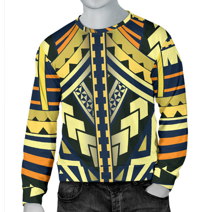 Polynesian Tattoo Print Men Long Sleeve Sweatshirt