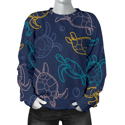 Sea Turtle Baby Print Women Long Sleeve Sweatshirt