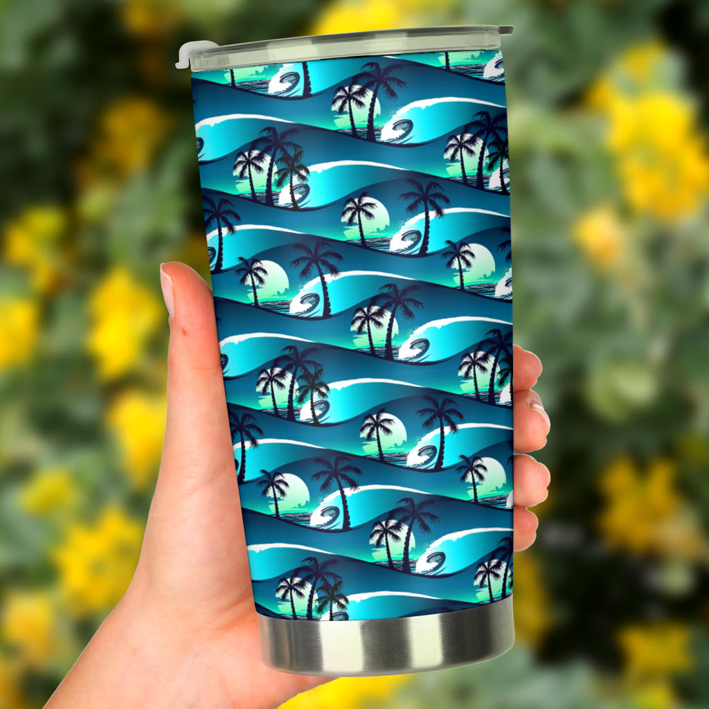Beach Wave Design Print Tumbler