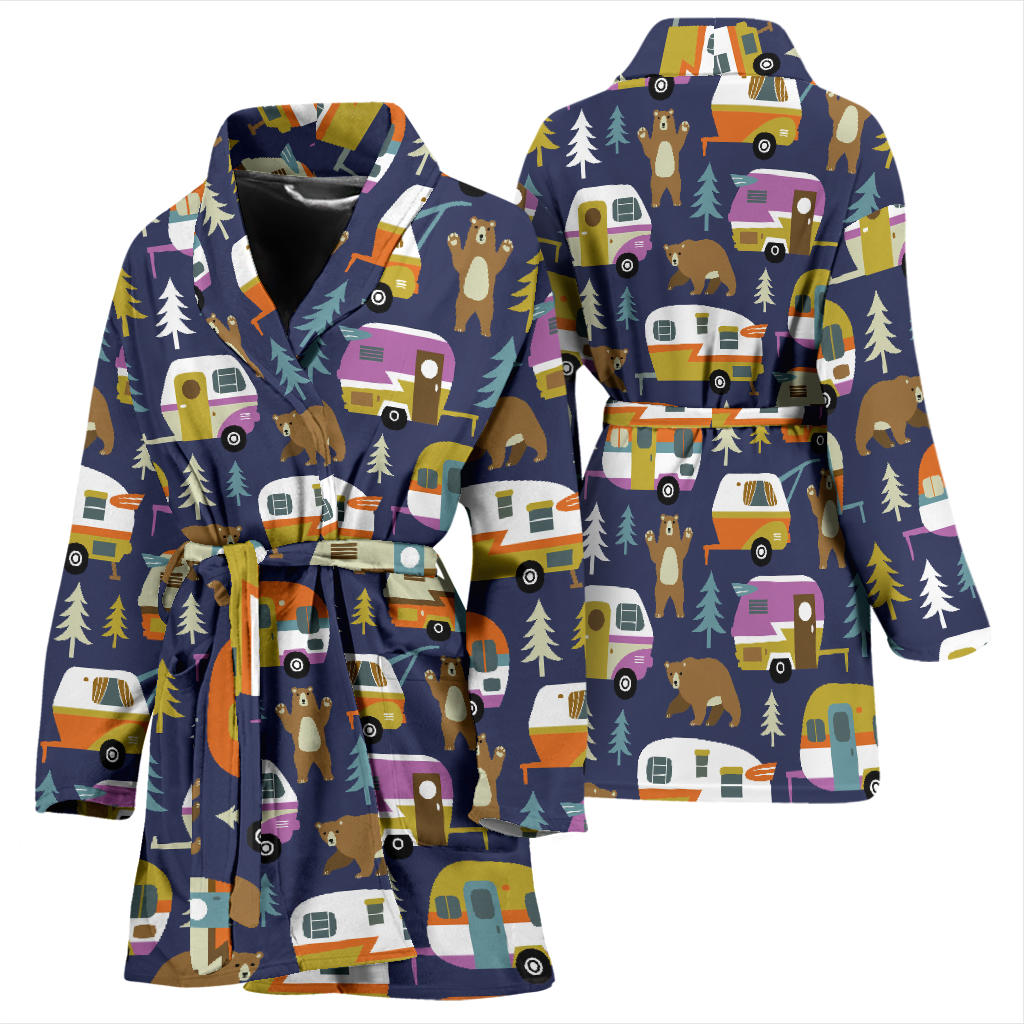 Camper Pattern Print Design 04 Women Bathrobe