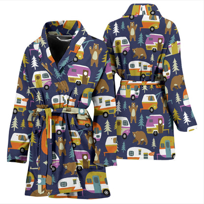 Camper Pattern Print Design 04 Women Bathrobe