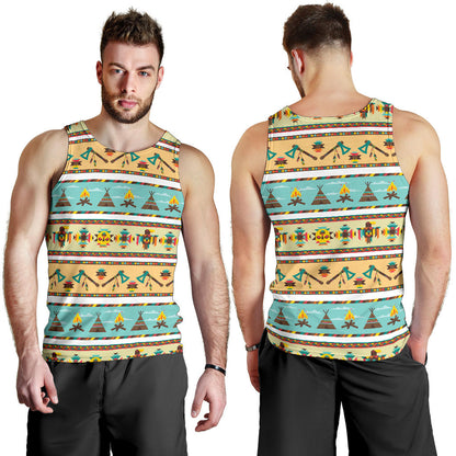 American indian Life Pattern Men Tank Top