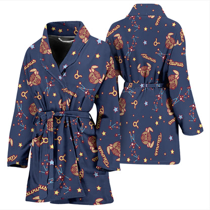 Taurus Print Design LKS304 Women Bathrobe