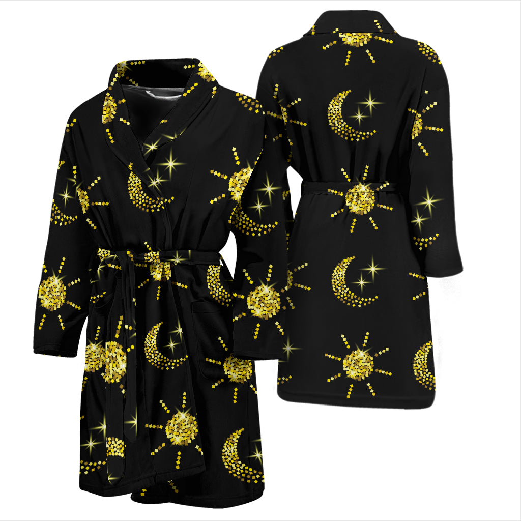 Sun Moon Print Design LKS304 Men Bathrobe