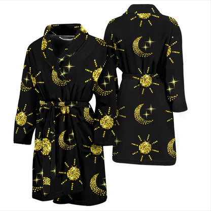 Sun Moon Print Design LKS304 Men Bathrobe