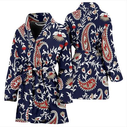 Paisley Pattern Print Design A05 Women Bathrobe