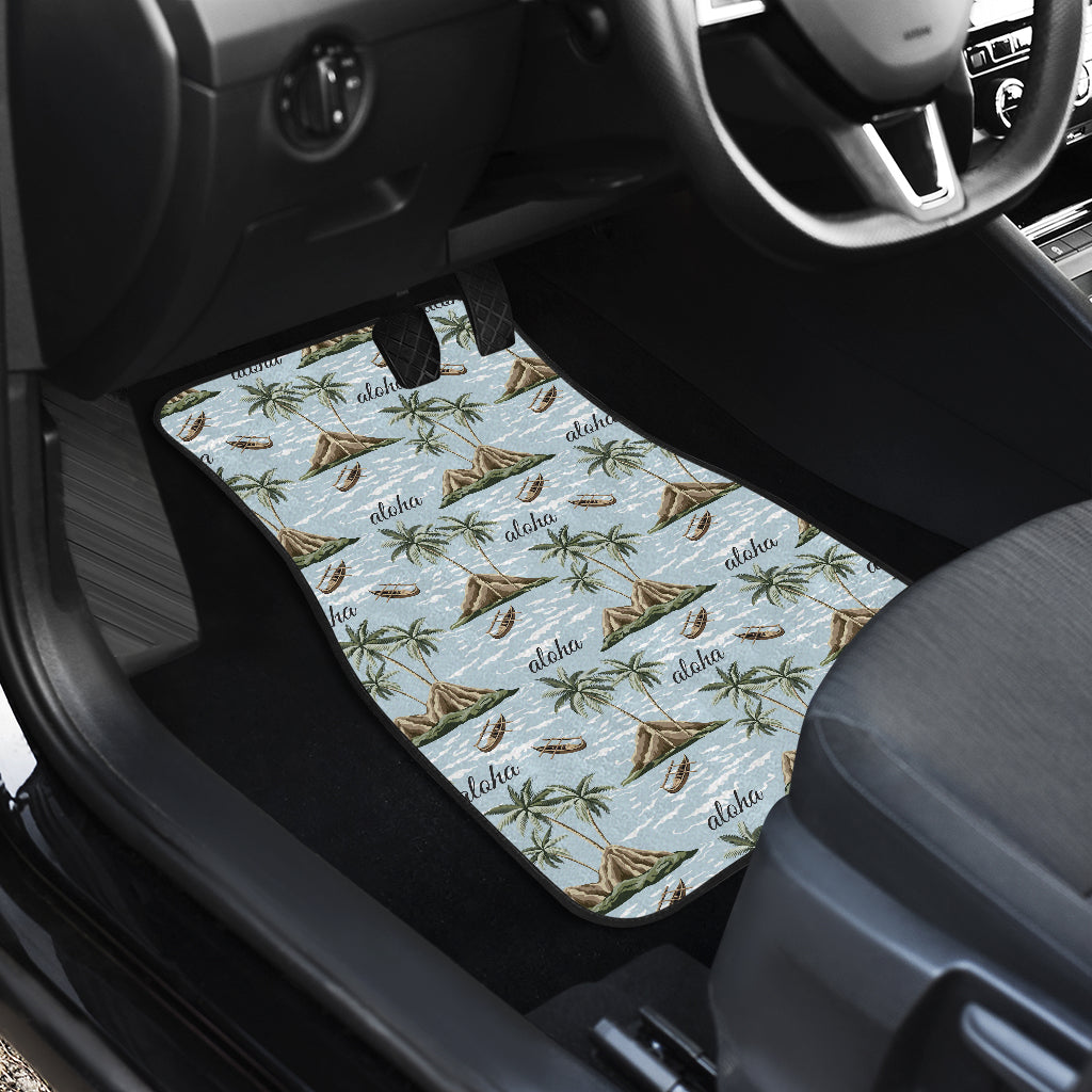Aloha Hawaii island Design Themed Print Car Floor Mats Front Back