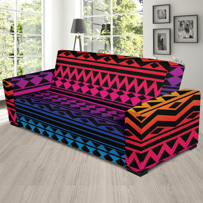 Rainbow Tribal Pattern Print Design A02 Sofa Slipcover