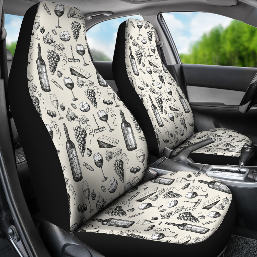 Wine Themed Print Design LKS306 Car Seat Covers