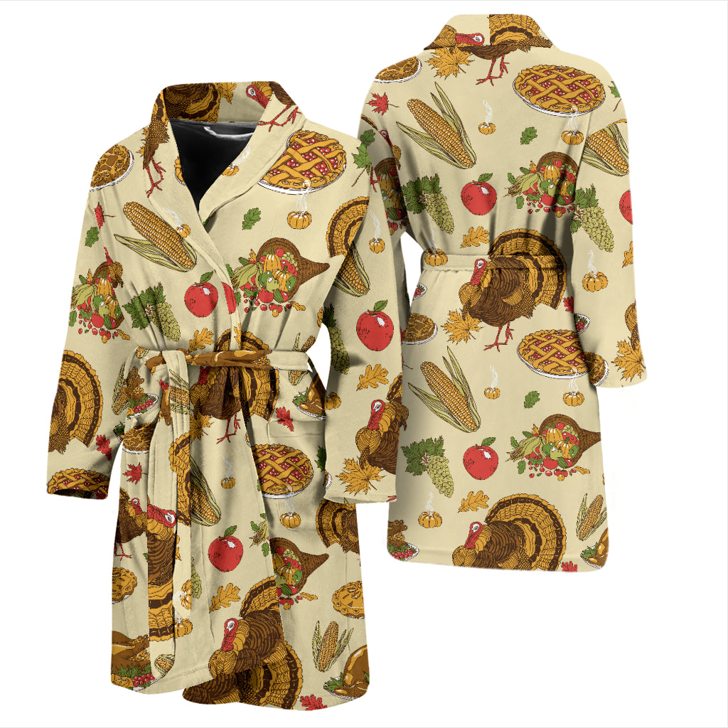 Thanksgiving Print Design LKS302 Men Bathrobe