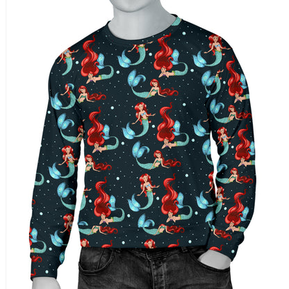 Mermaid Girl Themed Design Print Men Long Sleeve Sweatshirt