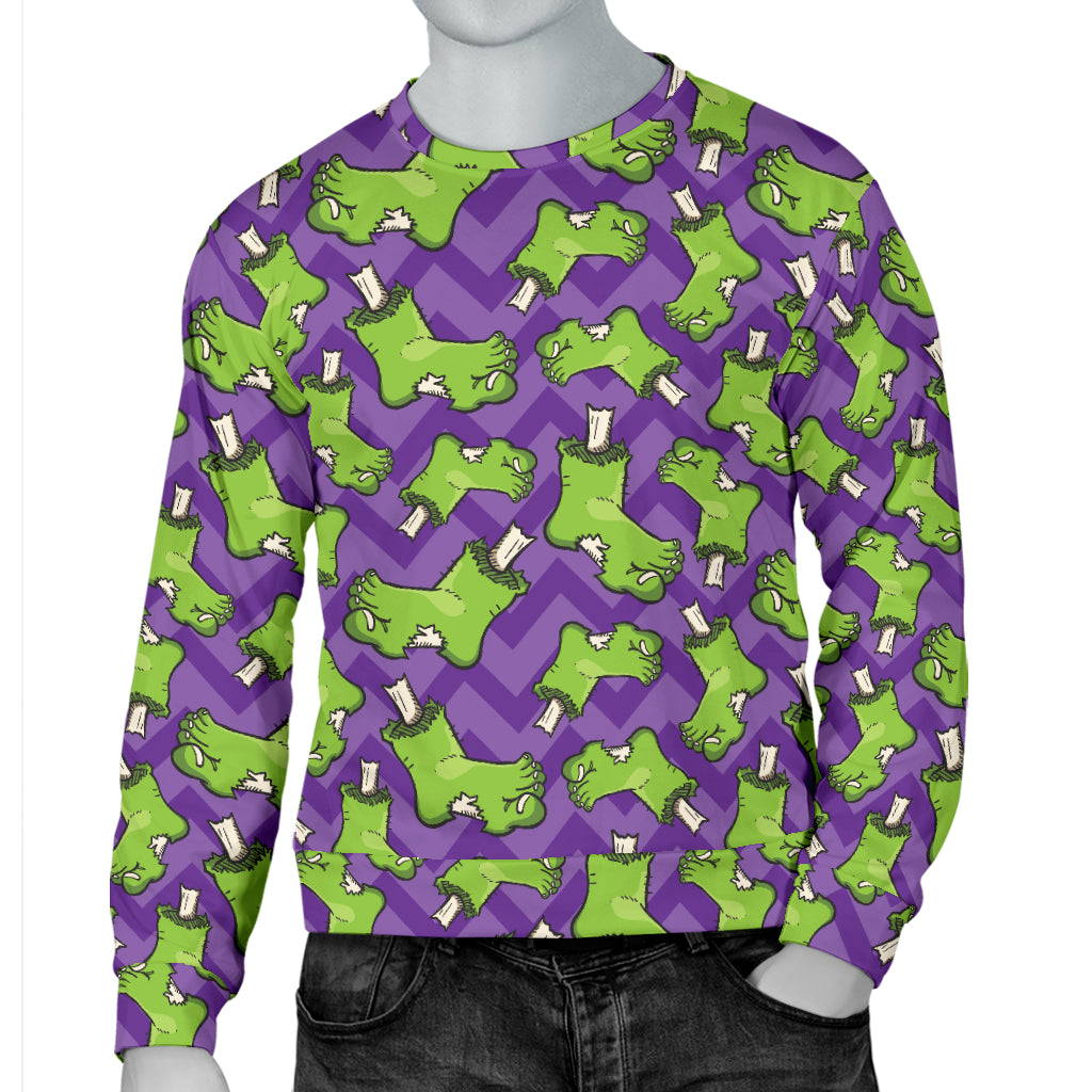 Zombie Foot Design Pattern Print Men Long Sleeve Sweatshirt