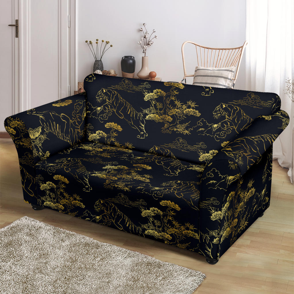 Tiger Japan Style Print Design LKS305 Loveseat Couch Slipcover