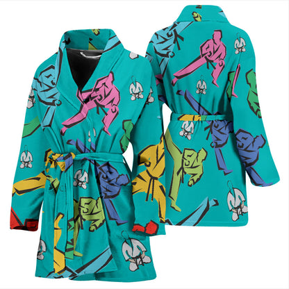Judo Pattern Print Design 01 Women Bathrobe