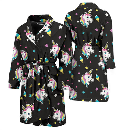 Unicorn Print Design LKS302 Men Bathrobe