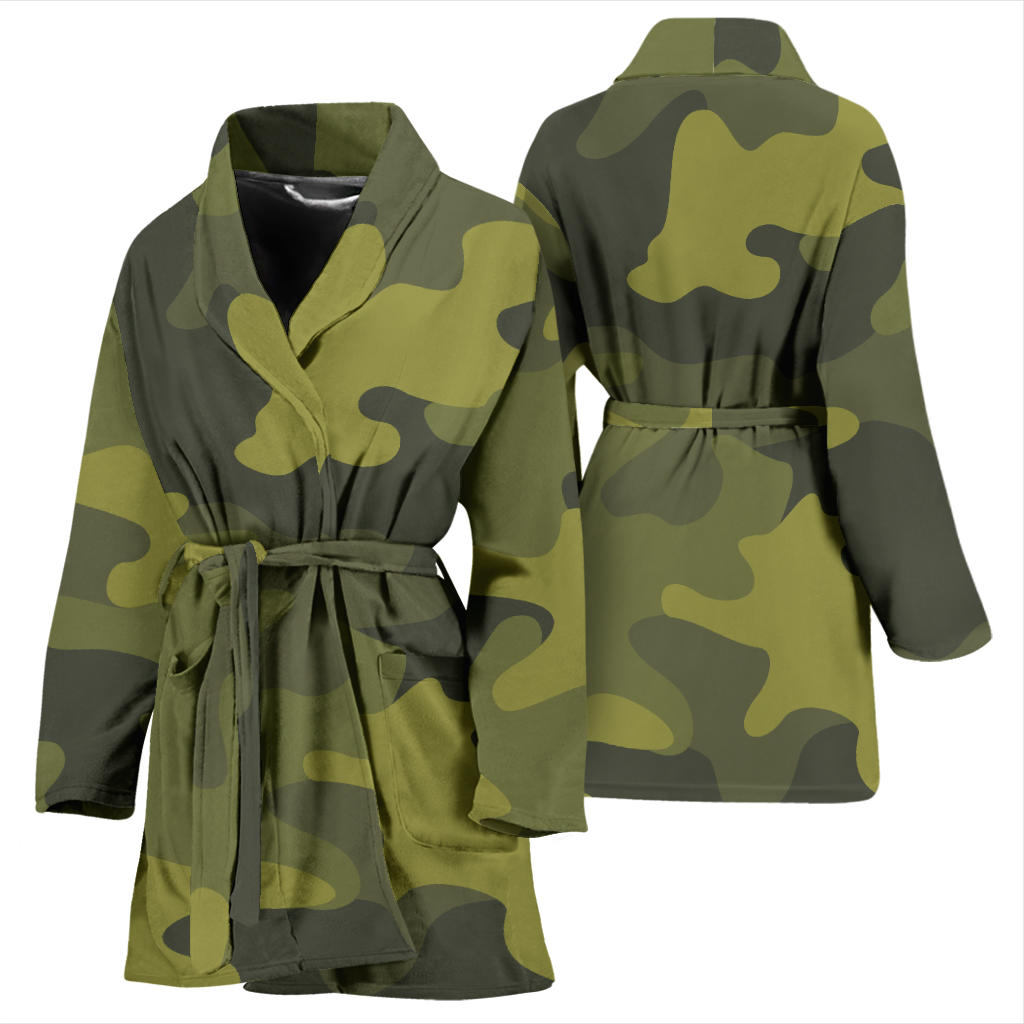 Military Camouflage Pattern Print Design 02 Women Bathrobe