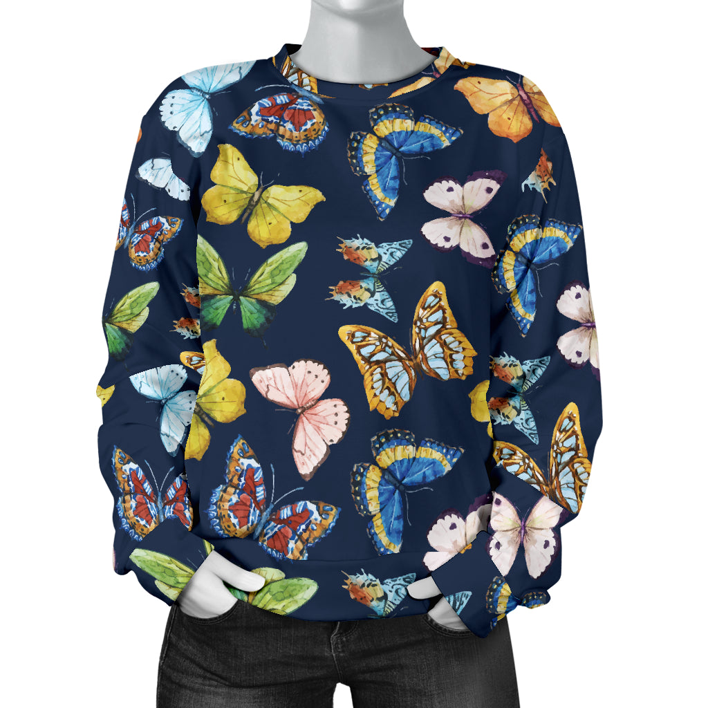 Butterfly Beautiful Print Pattern Women Long Sleeve Sweatshirt
