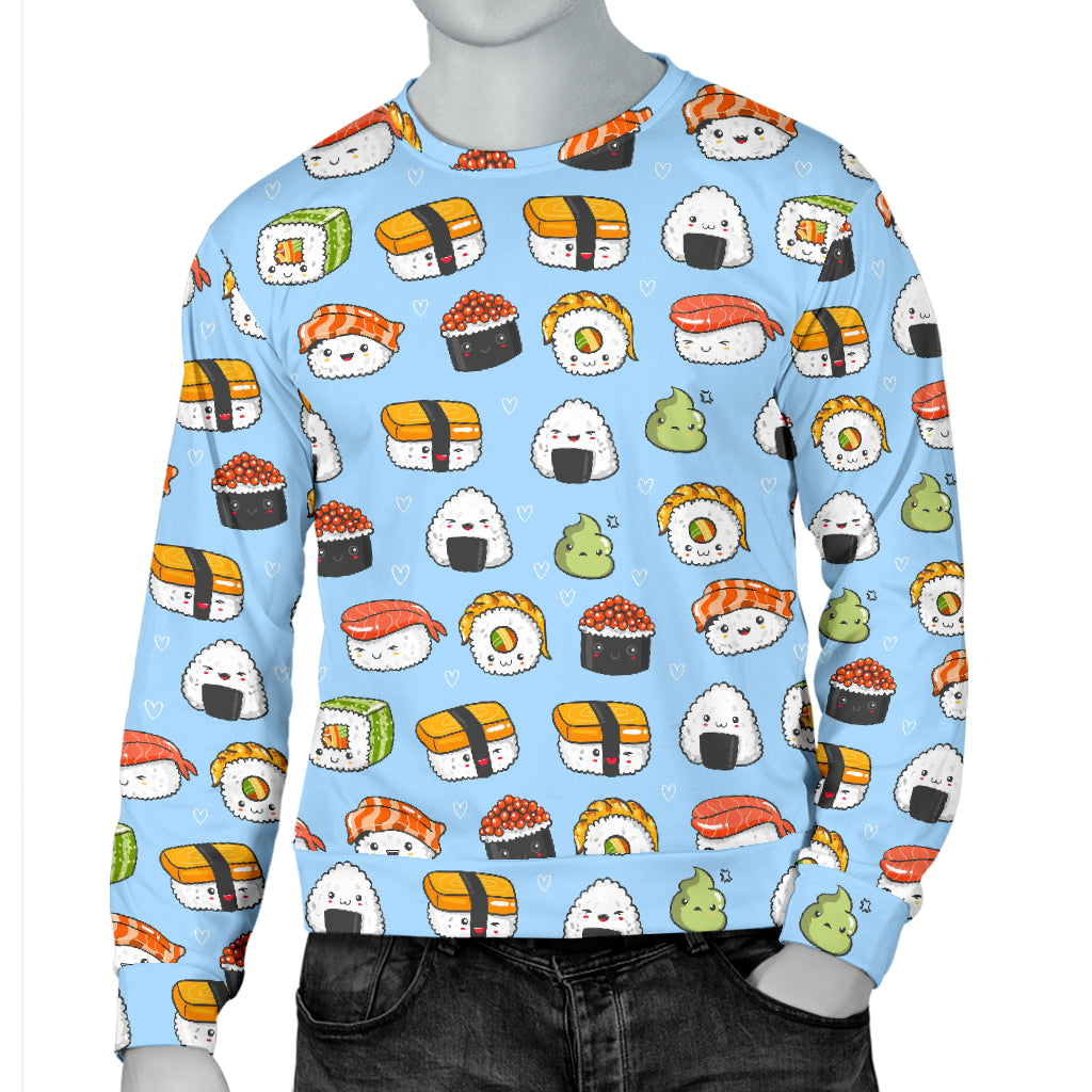 Sushi Cartoon Design Men Long Sleeve Sweatshirt