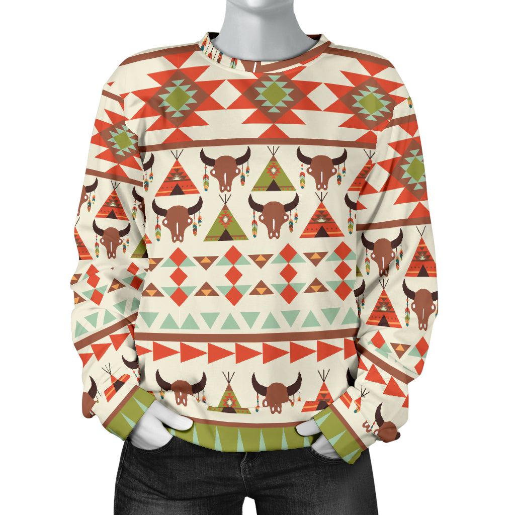 American indian Ethnic Pattern Women Long Sleeve Sweatshirt