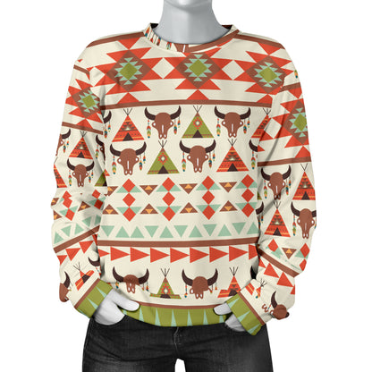 American indian Ethnic Pattern Women Long Sleeve Sweatshirt