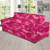 Camo Pink Pattern Print Design 01 Sofa Slipcover