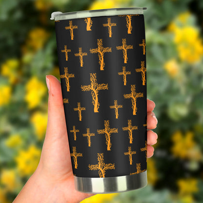 Christian Tree of Life Cross Design Tumbler