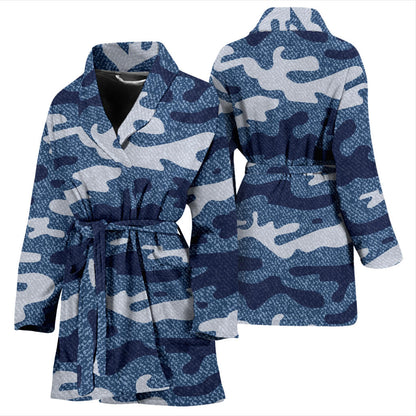 Jean Camouflage Pattern Print Design 05 Women Bathrobe