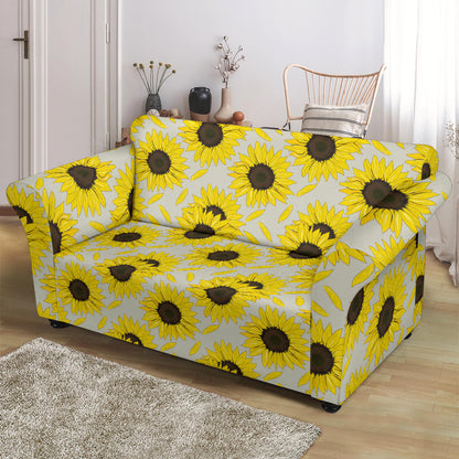 Sunflower Print Design LKS309 Loveseat Couch Slipcover
