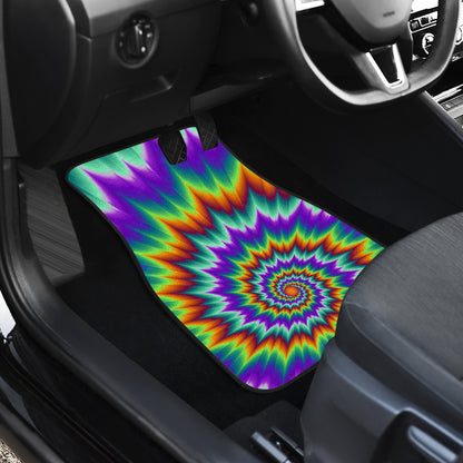 Optical illusion Pulsing fiery spirals Car Floor Mats Front Back