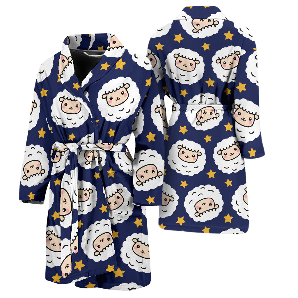 Sheep Print Design LKS402 Men Bathrobe