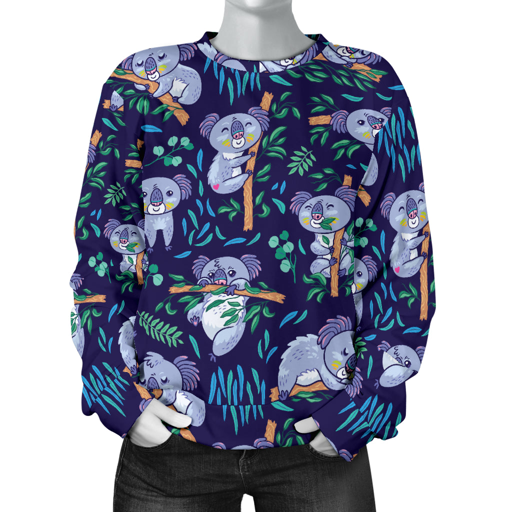 Koala Themed Design Print Women Long Sleeve Sweatshirt