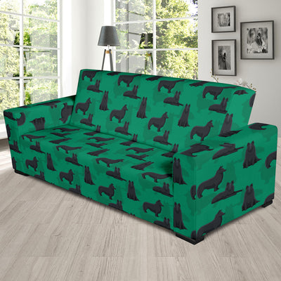 Belgian Sheepdog Pattern Print Design 01 Sofa Slipcover