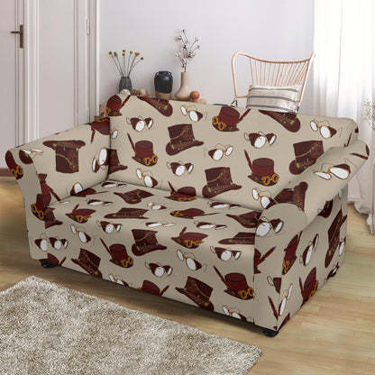 Steampunk Hat Print Design LKS301 Loveseat Couch Slipcover