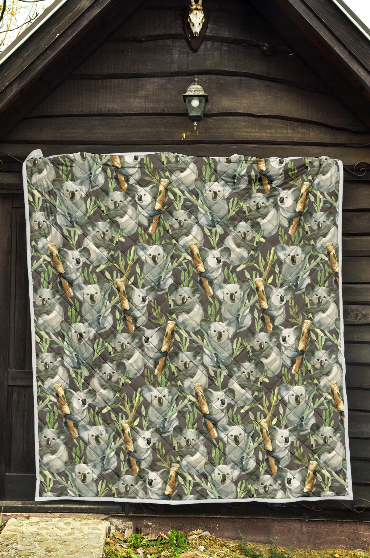 Koala Pattern Design Print Quilt Bedspread