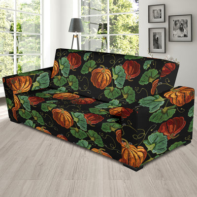 Pumpkin Pattern Print Design A02 Sofa Slipcover