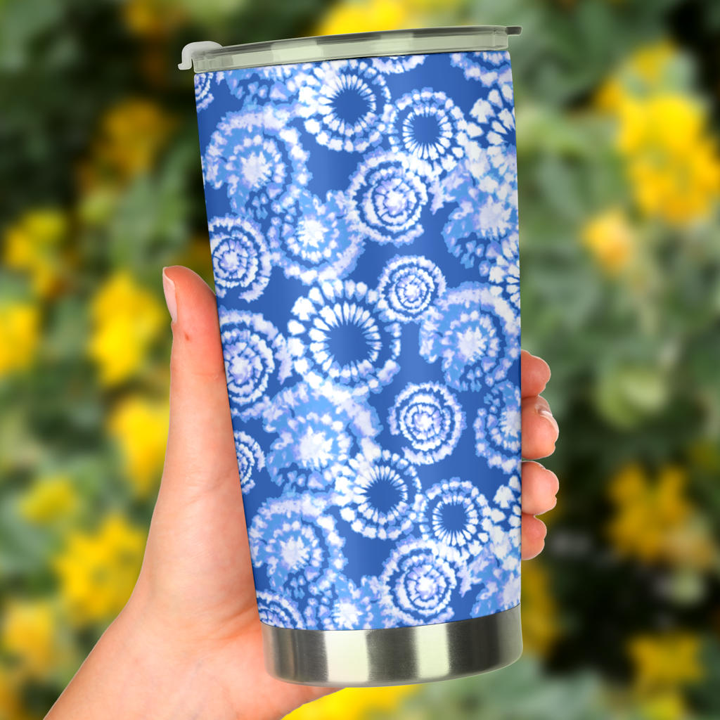 Tie Dye Blue Design Print Tumbler