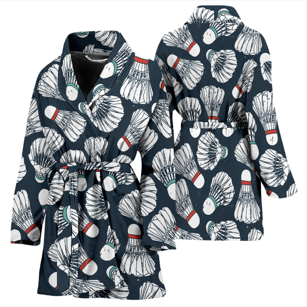 Badminton Ball Pattern Print Design 01 Women Bathrobe