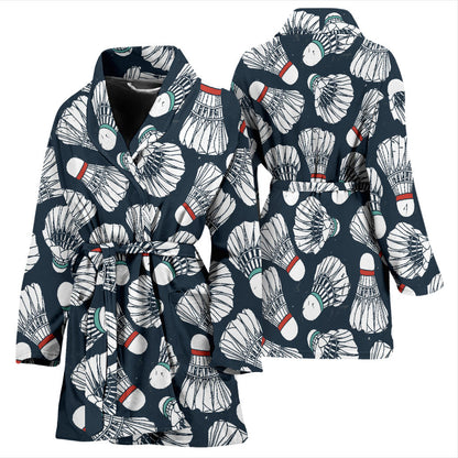 Badminton Ball Pattern Print Design 01 Women Bathrobe