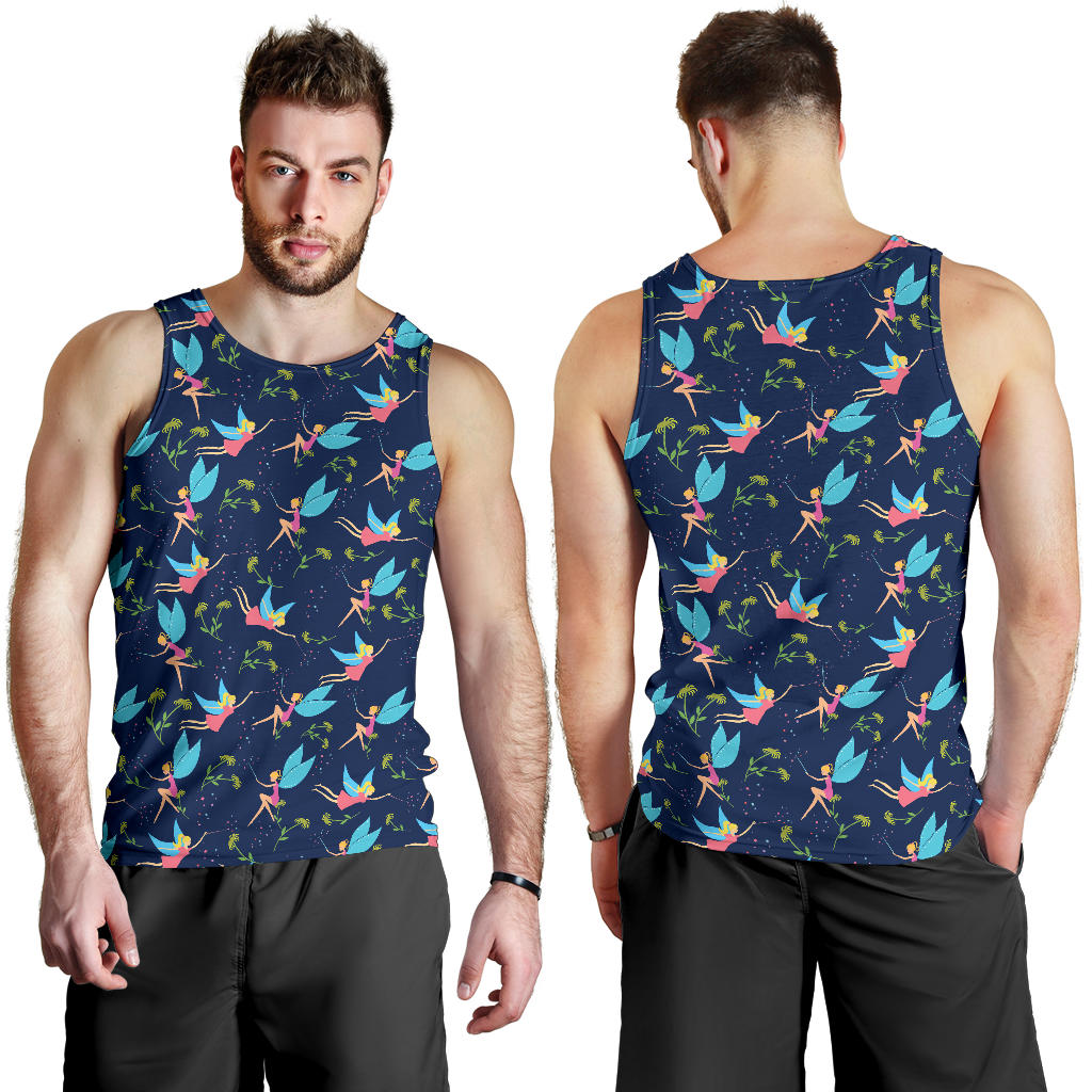 Fairy with flower Print Pattern Men Tank Top