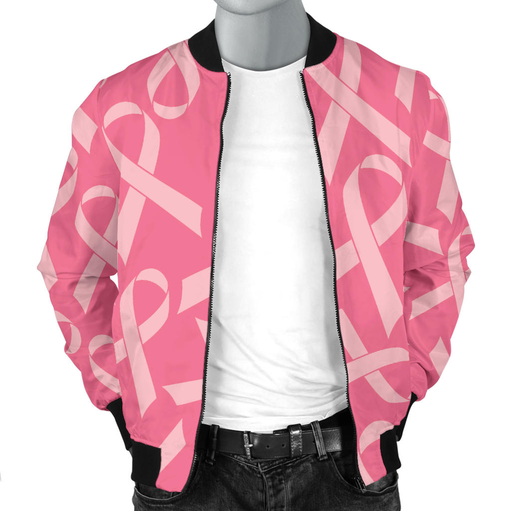 Breast Cancer Awareness Themed Men Bomber Jacket