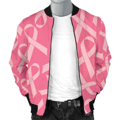 Breast Cancer Awareness Themed Men Bomber Jacket
