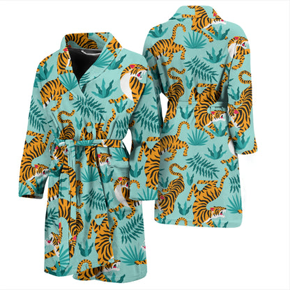 Tiger Print Design LKS304 Men Bathrobe