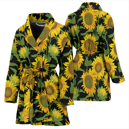 Sunflower Print Design LKS302 Women Bathrobe